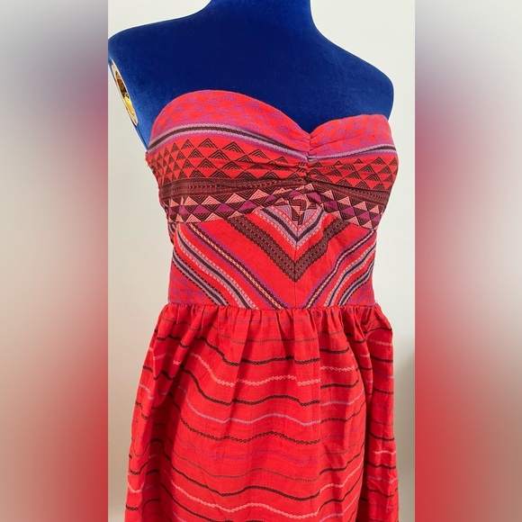 Roxy | Smocked Mini Dress | Doll | Aztec Red | Women’s Small - Picture 2 of 5